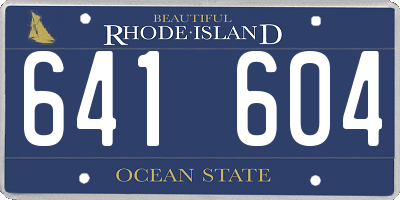 RI license plate 641604