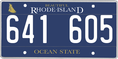 RI license plate 641605