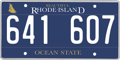 RI license plate 641607