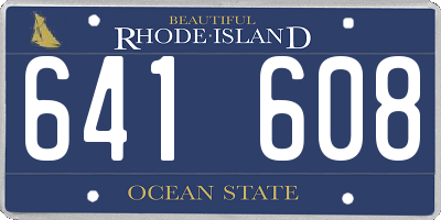 RI license plate 641608