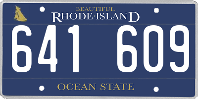 RI license plate 641609
