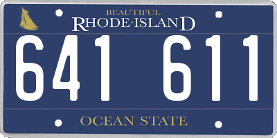 RI license plate 641611