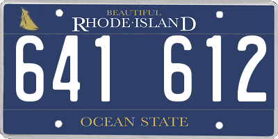 RI license plate 641612