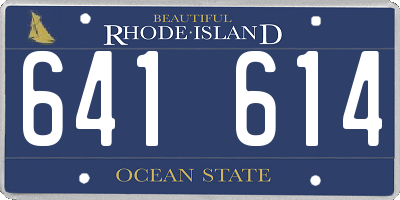 RI license plate 641614
