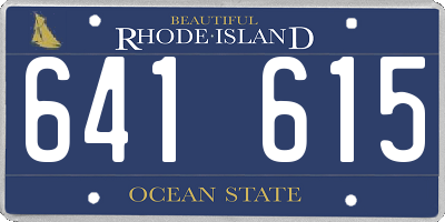 RI license plate 641615
