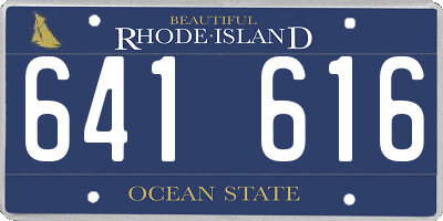 RI license plate 641616