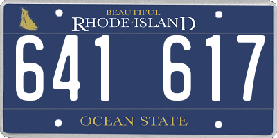 RI license plate 641617