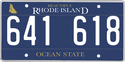 RI license plate 641618