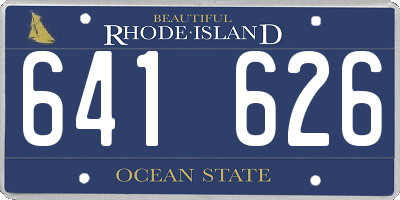 RI license plate 641626