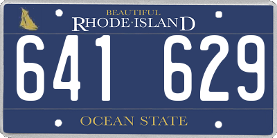 RI license plate 641629