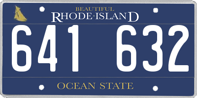 RI license plate 641632