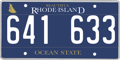 RI license plate 641633