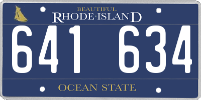 RI license plate 641634