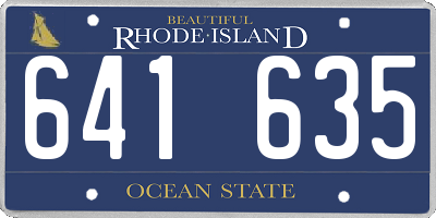 RI license plate 641635