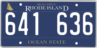 RI license plate 641636