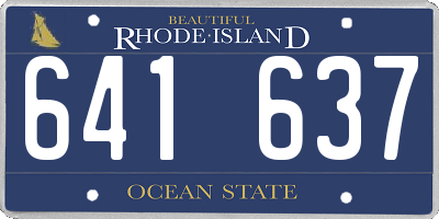 RI license plate 641637