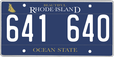 RI license plate 641640