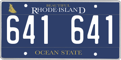 RI license plate 641641