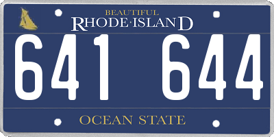 RI license plate 641644