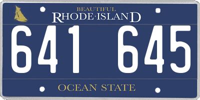 RI license plate 641645