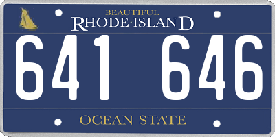 RI license plate 641646