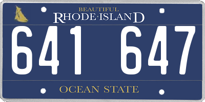 RI license plate 641647