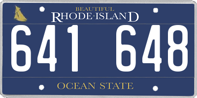 RI license plate 641648
