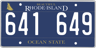 RI license plate 641649