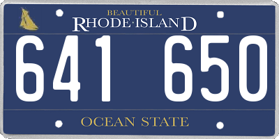 RI license plate 641650