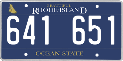 RI license plate 641651