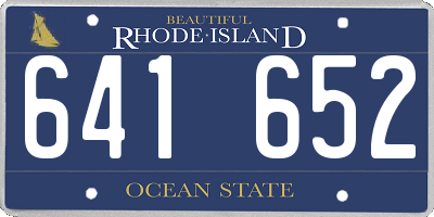 RI license plate 641652