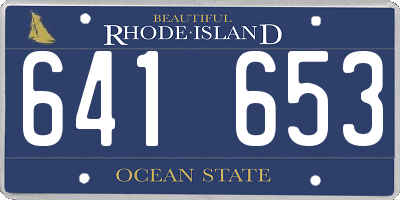 RI license plate 641653