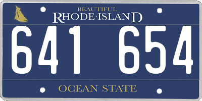 RI license plate 641654