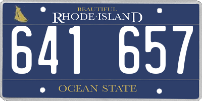 RI license plate 641657