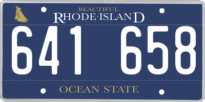 RI license plate 641658
