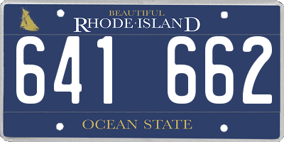RI license plate 641662