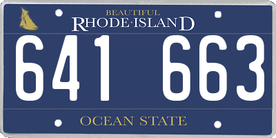 RI license plate 641663