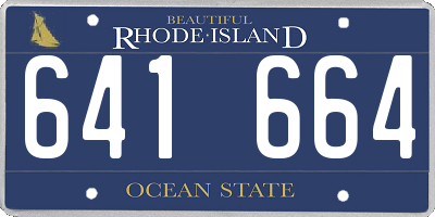 RI license plate 641664