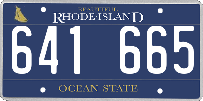 RI license plate 641665