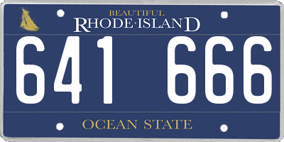 RI license plate 641666