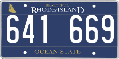 RI license plate 641669
