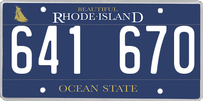 RI license plate 641670
