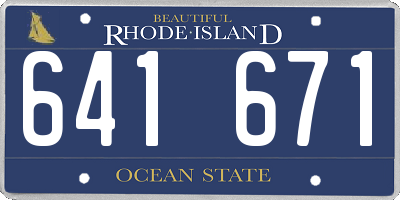 RI license plate 641671