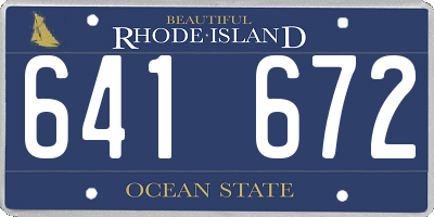 RI license plate 641672