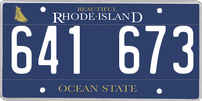 RI license plate 641673