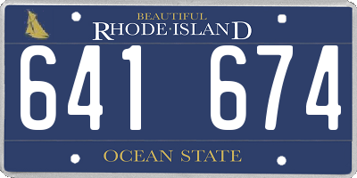 RI license plate 641674