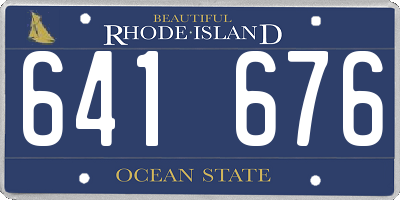 RI license plate 641676