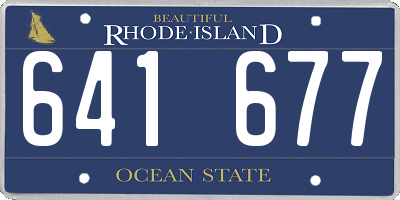 RI license plate 641677