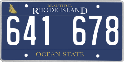 RI license plate 641678
