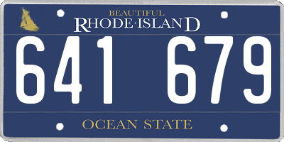 RI license plate 641679